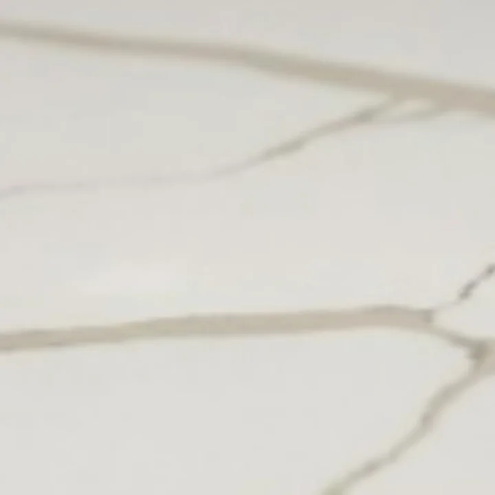 Amostra de quartzo Silestone branco com veio fino